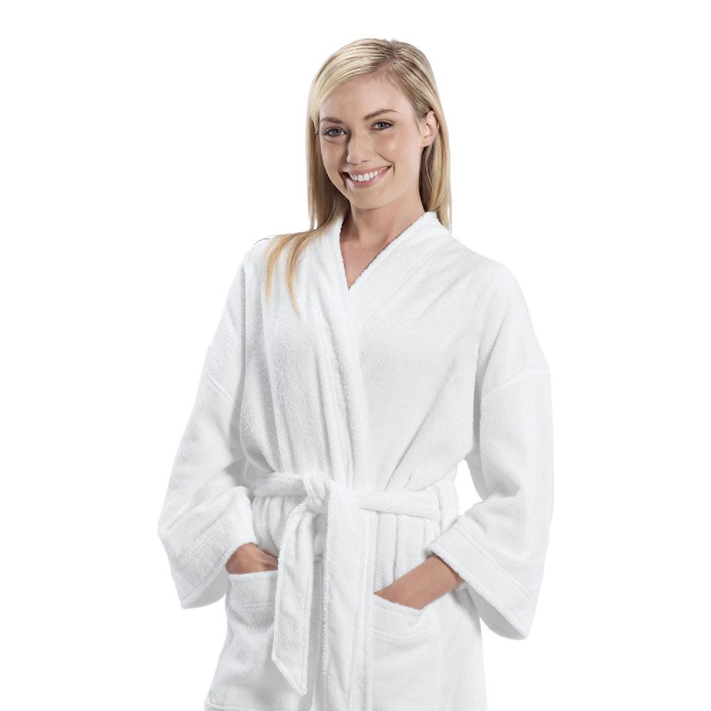 3 of Deluxe Kimono Style Luxury Bathrobe In White at